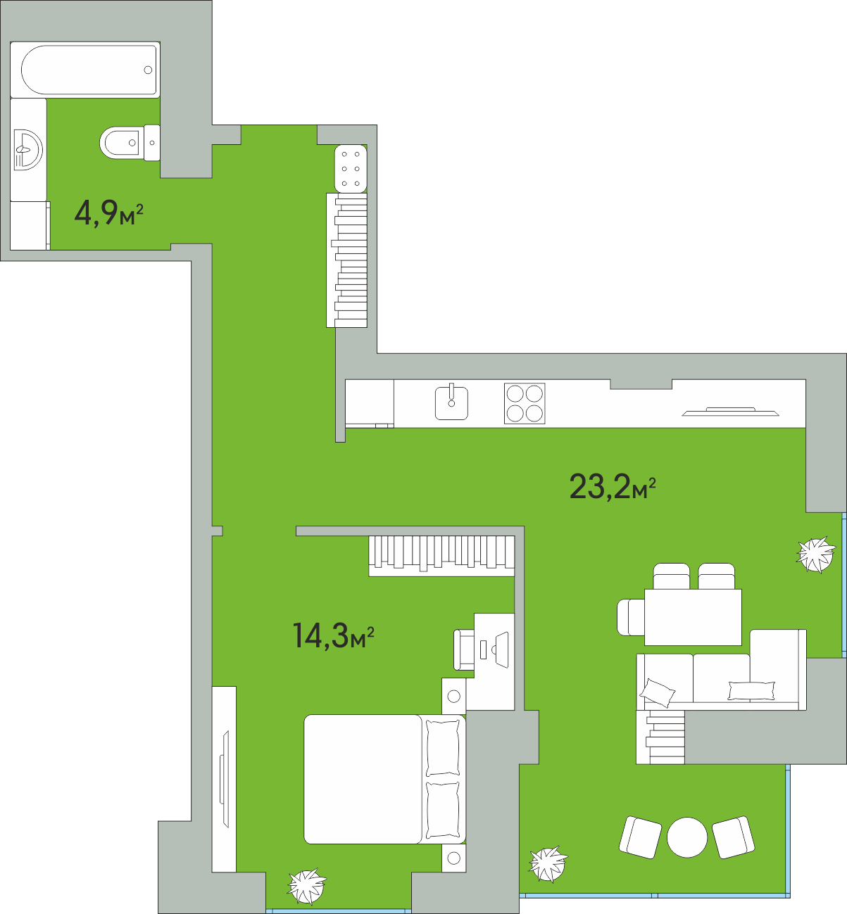 Green Estate - однокімнатні квартири