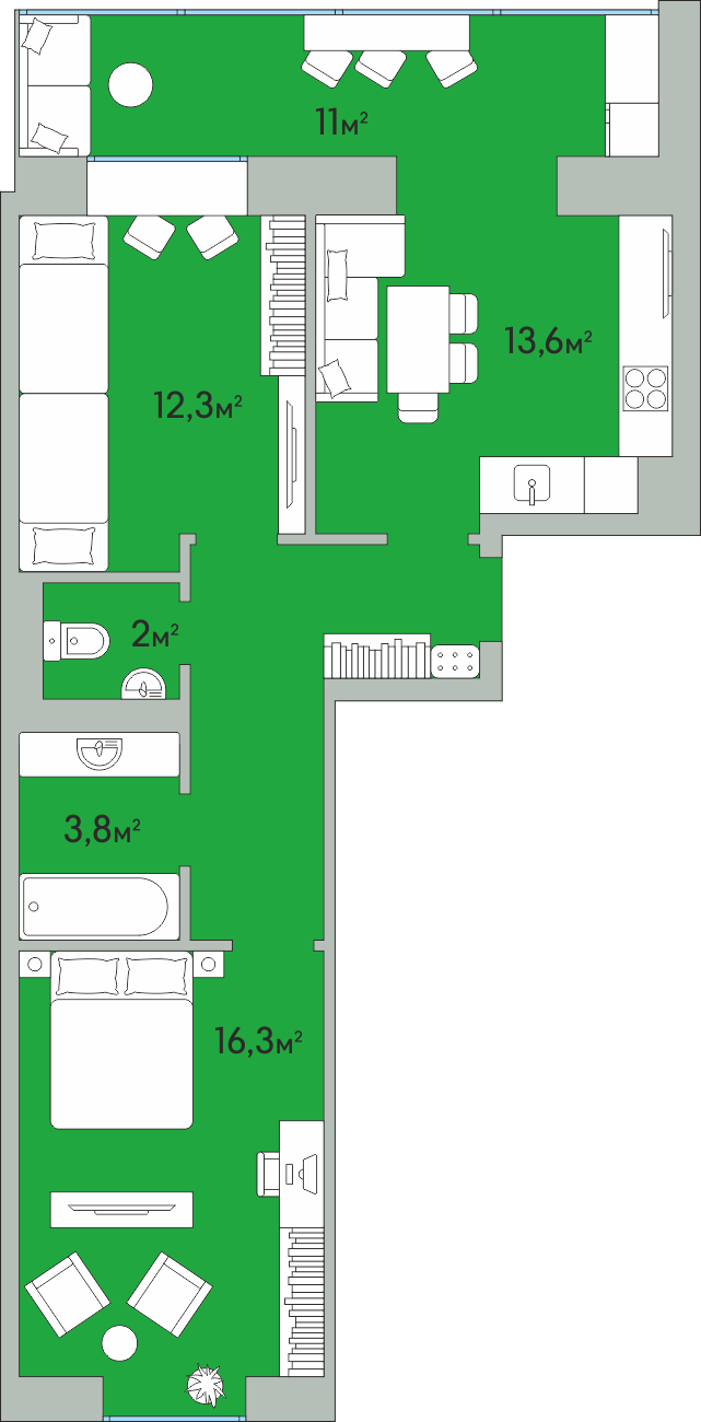 Green Estate - однокімнатні квартири